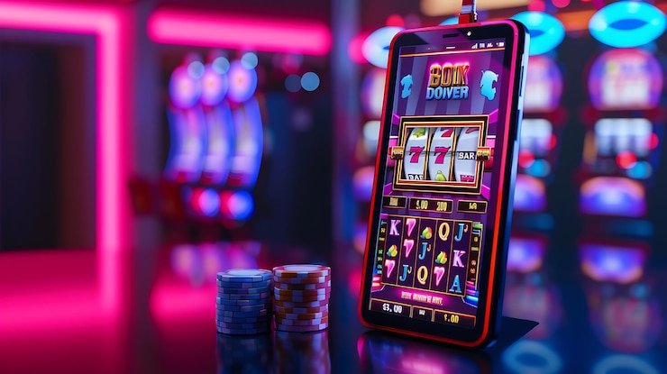 Mobile phone displaying Gonzo's Quest bet selection and account balance on jeniustoto login